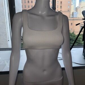 White Ribbed Crop Top